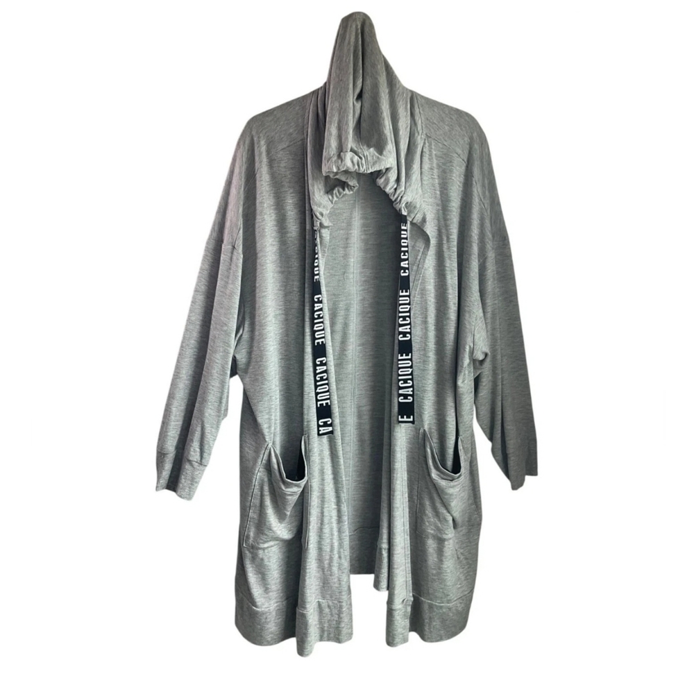 Cacique Heather Gray Hooded Lounge Robe